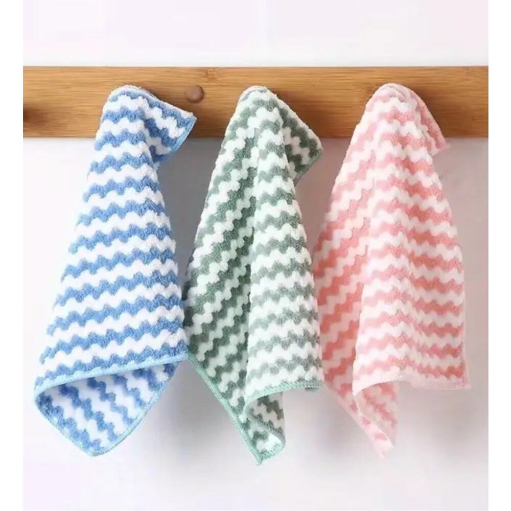 Chevron Microfiber Easy Clean Kitchen Dish Towels Bath Washcloths Makeup Remover